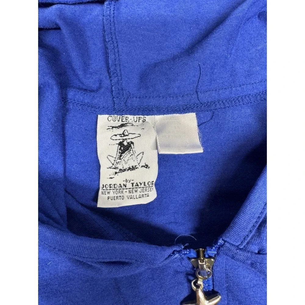 Cover Ups Jordan Taylor Swim Suit CoverUp 3XL Blue Zipper Pockets Hooded Beach